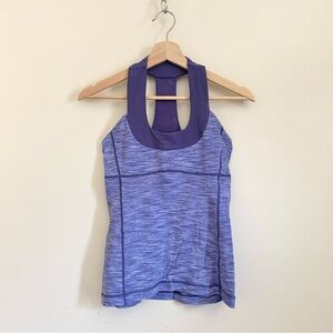 Lululemon Purple Heather T-back Tank Top with Built in Bra US 6